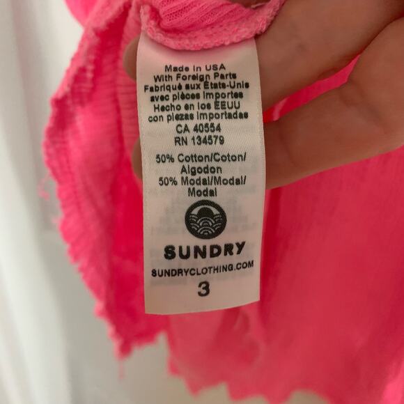 Sundry Barbie pink ribbed modal blend tank top - Picture 9 of 9